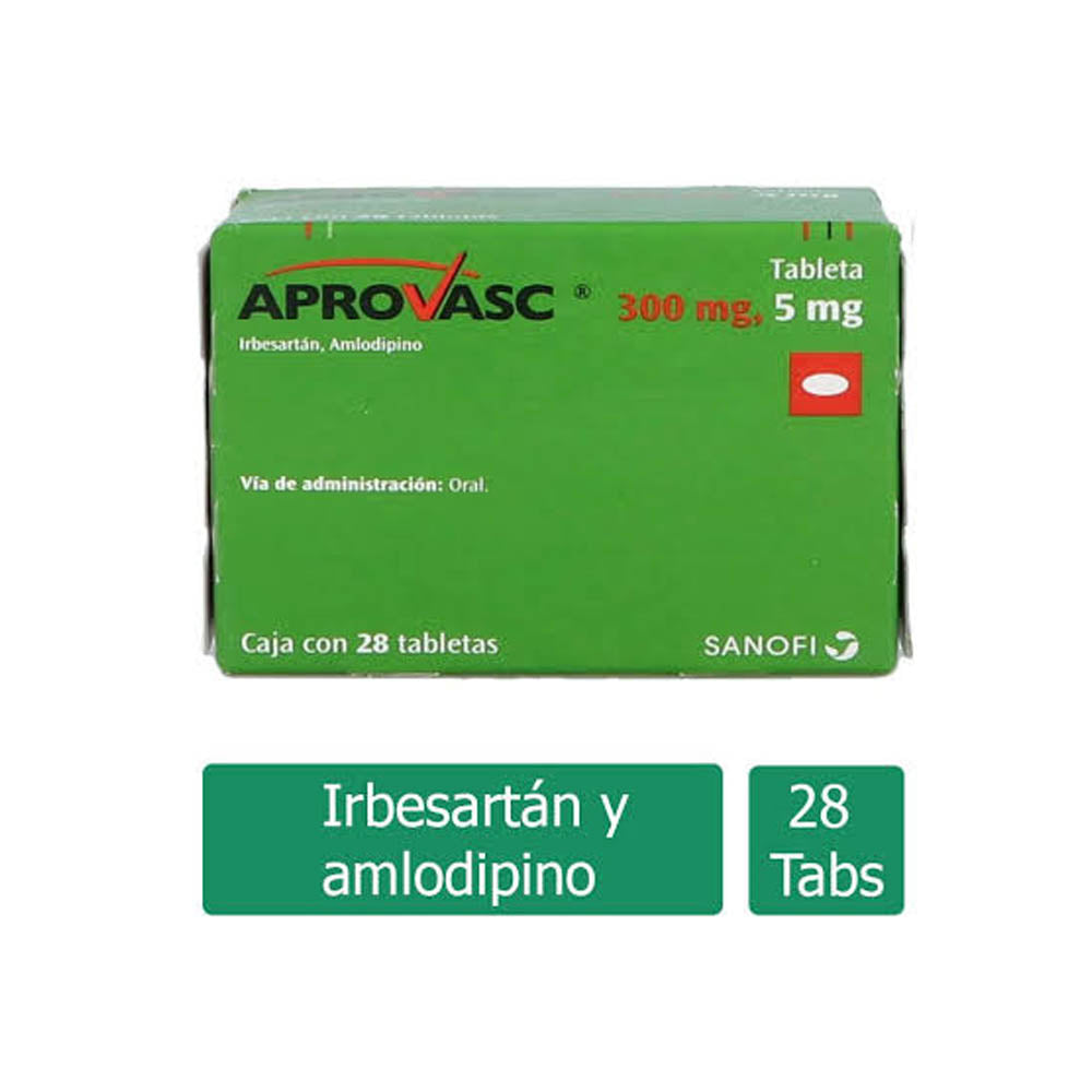 Aprovasc 28 Tabletas 3005mg Irbesartanamlodipino