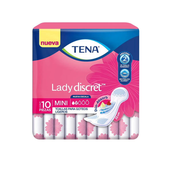 Toallas tena lady mini con 10 piezas