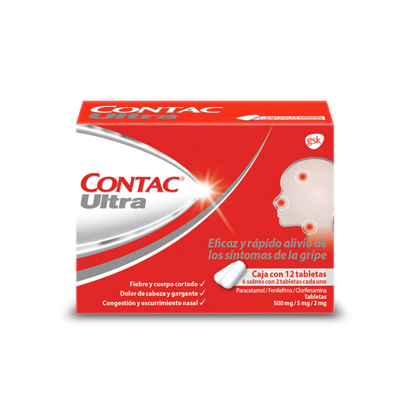 Contac ultra 12 tabletas 500mg