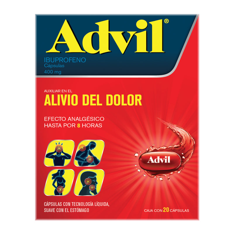 Advil max 20 capsulas 400mg