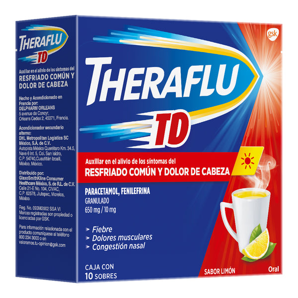 Theraflu exthegran te rojo con 10 sobres