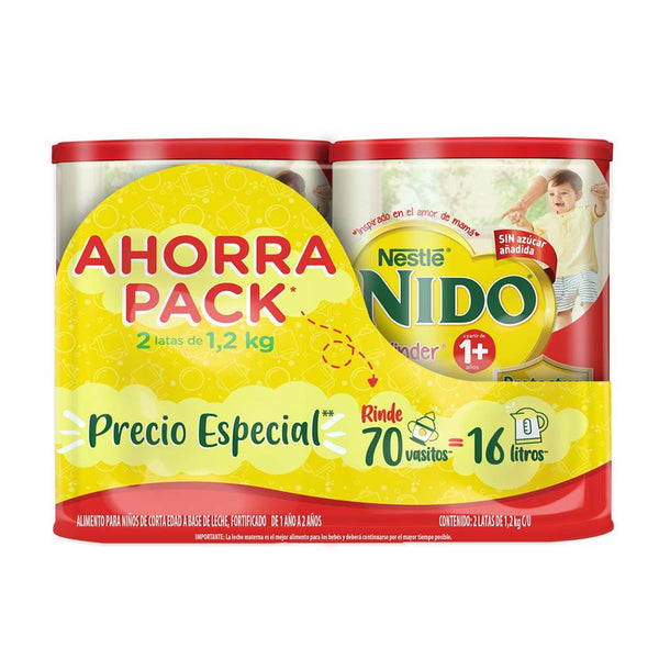 Nido kinder 1+ Pack de 2 latas 1.2kg c/u