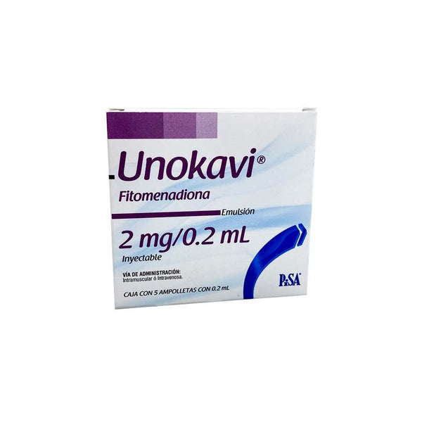 Unokavi solucion inyectable 2mg/1ml con 5 ampolletas