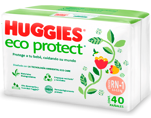 Pañal huggies eco protect unisex e1 40 piezas