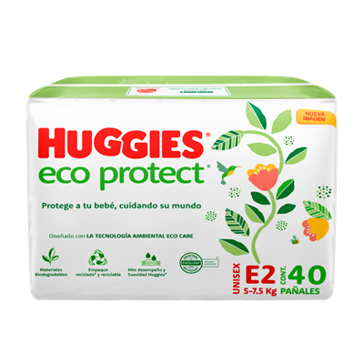 Pañal huggies eco protect unisex e2 40 piezas