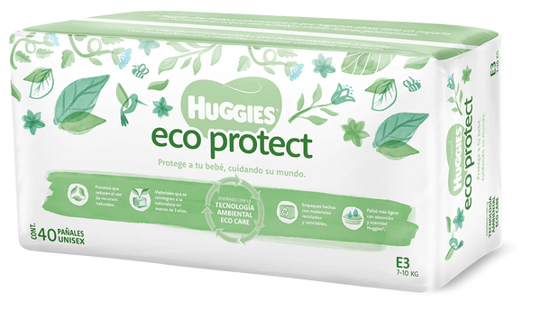 Pañal huggies eco protect unisex e3 40 piezas