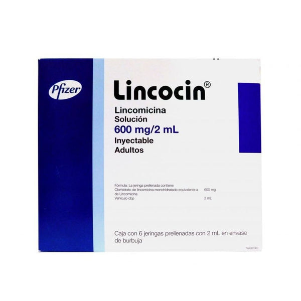 Lincocin inyectables 6 jeringai 600mg 2m