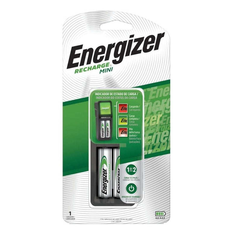 Cargador energizer mini con 2 pilas