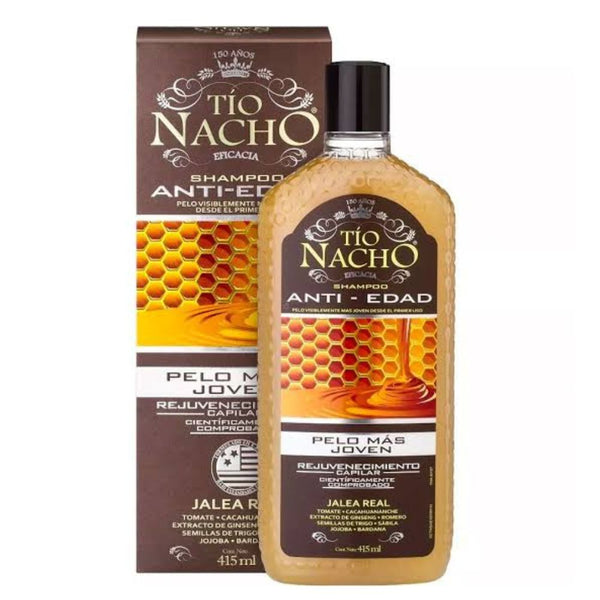 Tio nacho shampoo anti edad 415ml shampoo/jalea real/trigo/bardona/ aloe vera