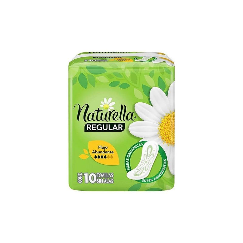 Toallas naturella flujo moderado con alas 10