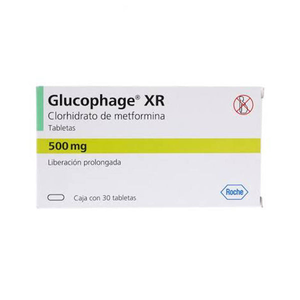 Glucophage xr 30 tabletas 500mg