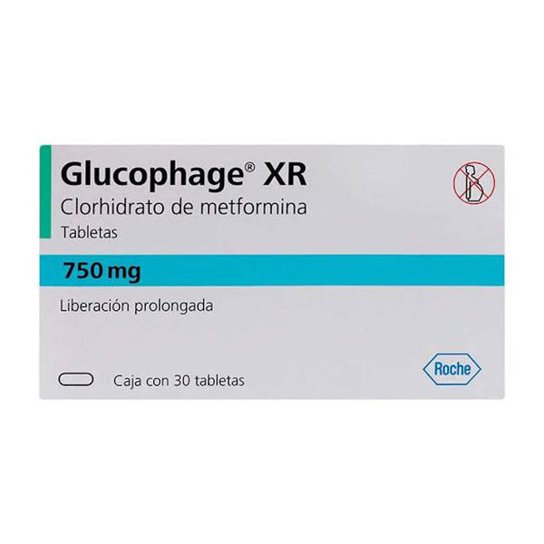 Glucophage xr 30 tabletas 750mg