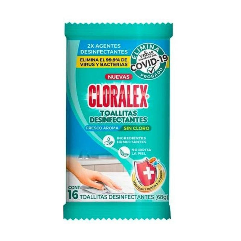 Cloralex toallas humedas desimfectantes con16