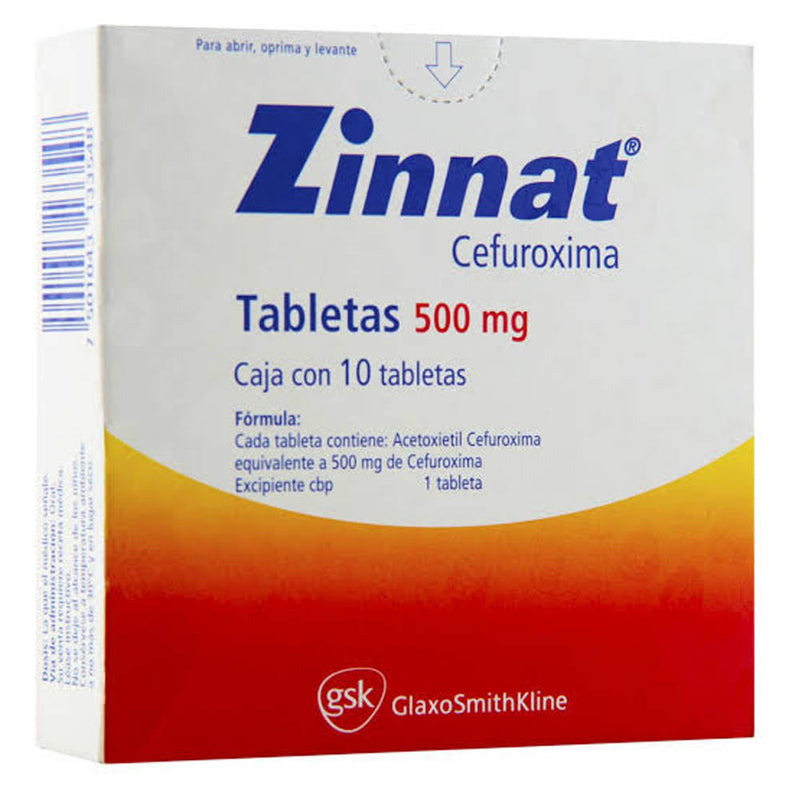 Zinnat 10 tabletas 500mg