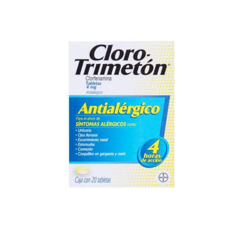 Cloro-trimeton 4 mg 20 tabletas