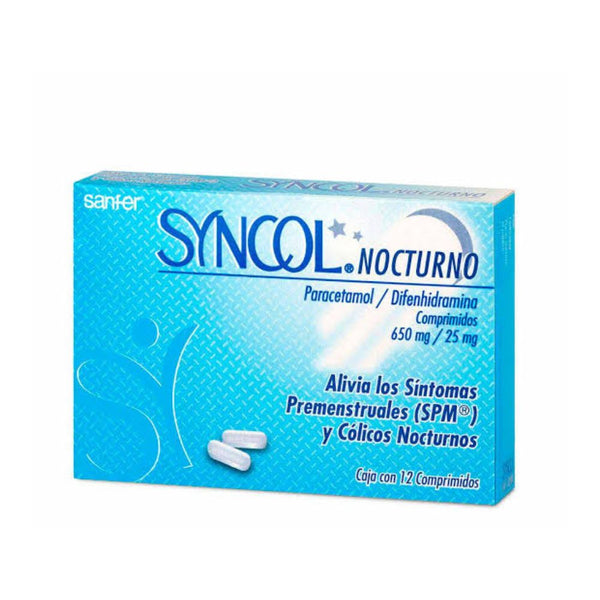 Syncol nocturno 12 comprimidos cafeina / paracetamol (acetaminofen) maleato de pirilamina