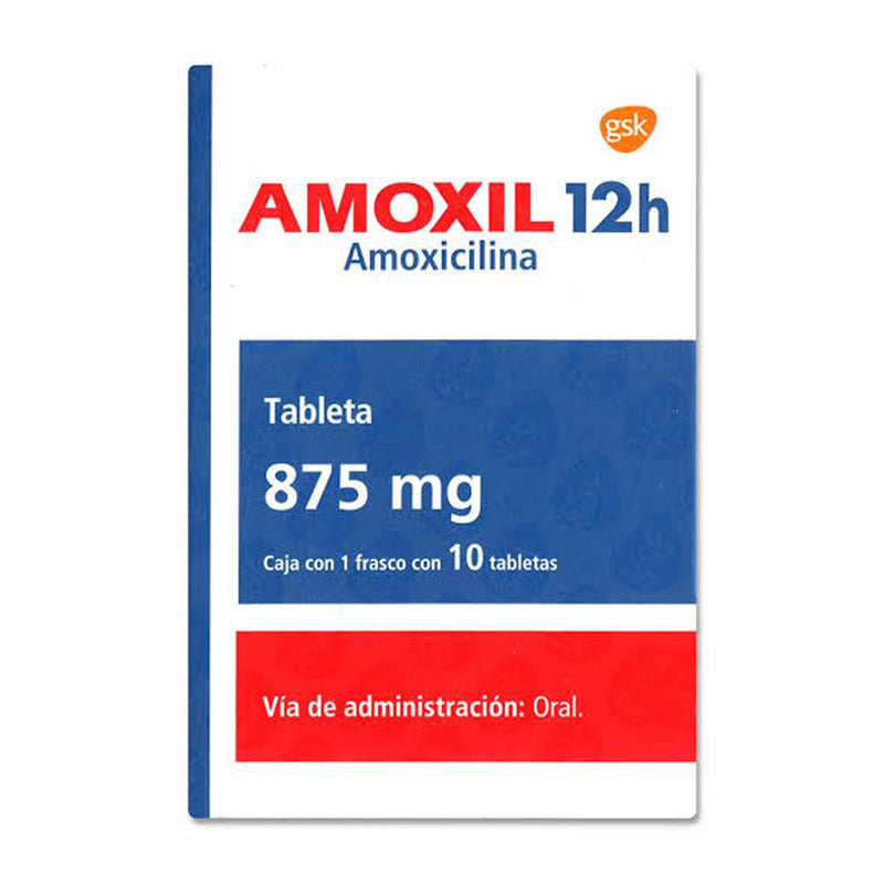 Amoxil 12h 10 tabletas 875 mg *a