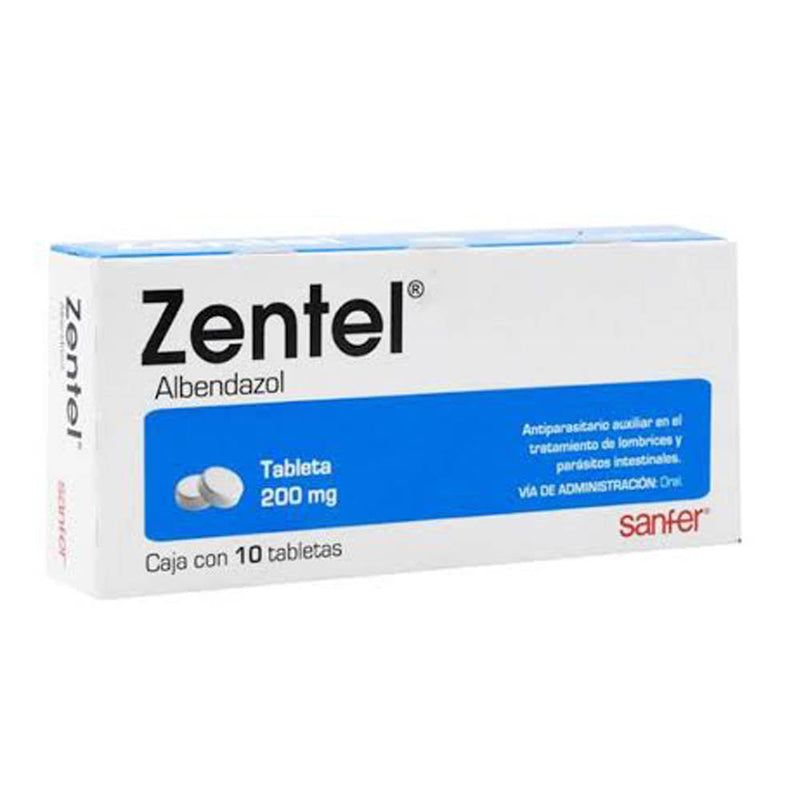 Zentel 10 tabletas 200 mg.