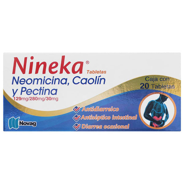 Neomicina-caolin-pectina 129/280/30mg tabletas con 20 (novag)