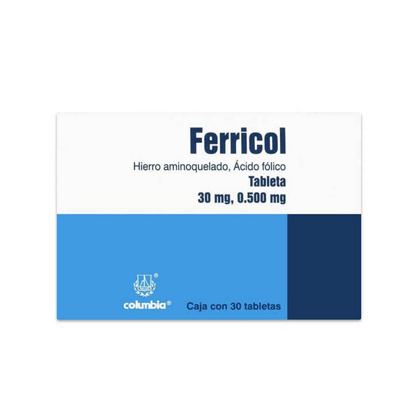 FERRICOL 30 TABS 300MG 500MCG
