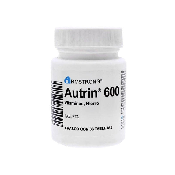 Autrin 600 con 36 tabletas acido folico, vitamina b12, vitamina c, vitamina e