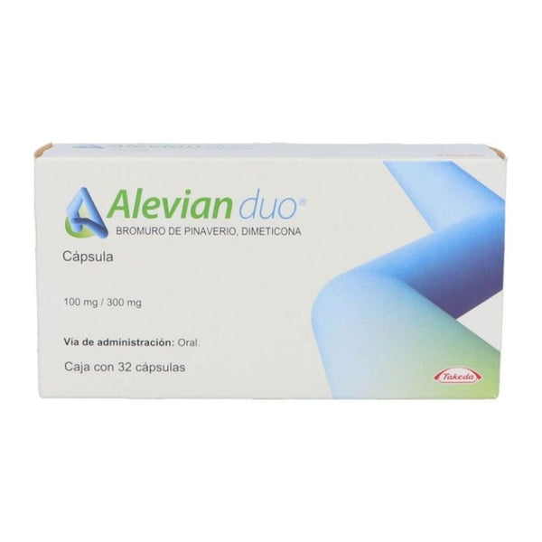 Alevian duo 32 capsulas 100mg dimna (v dimetilpolisiloxano) / pinaverio