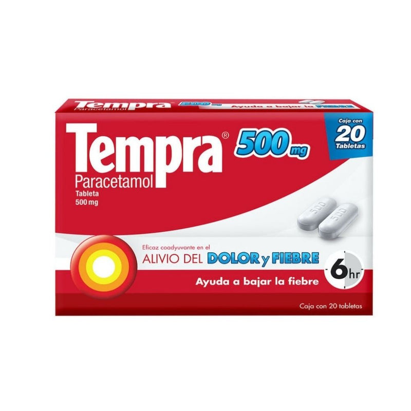 Tempra 20 tabletas 500mg