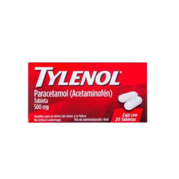 Tylenol capletas 20 tabletas 500mg