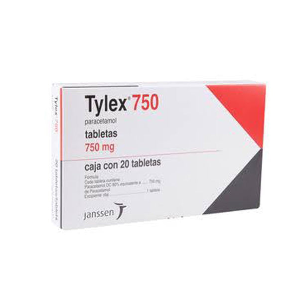 Tylex 20 tabletas 750mg