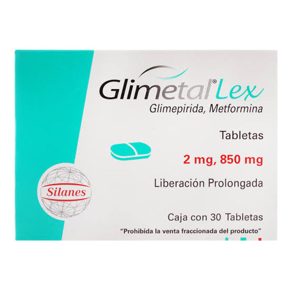 Glimetal lex 30 tabletas 2/850mg