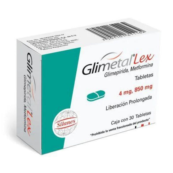 Glimetal lex 30 tabletas 4/850mg