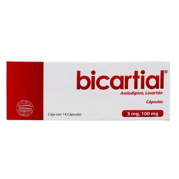 Bicartial 14 capsulas 5mg/100mg losartan / amlodipino