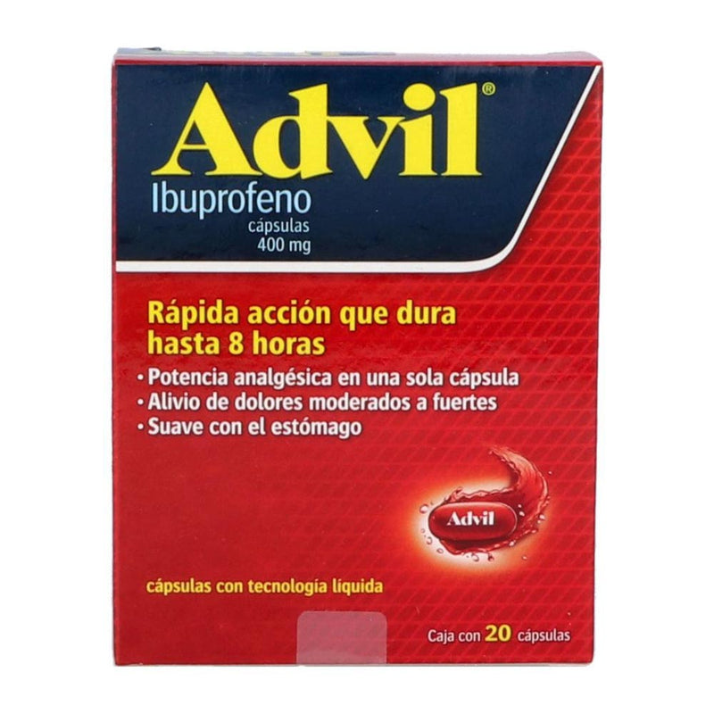 Advil max 20 capsulas 400mg