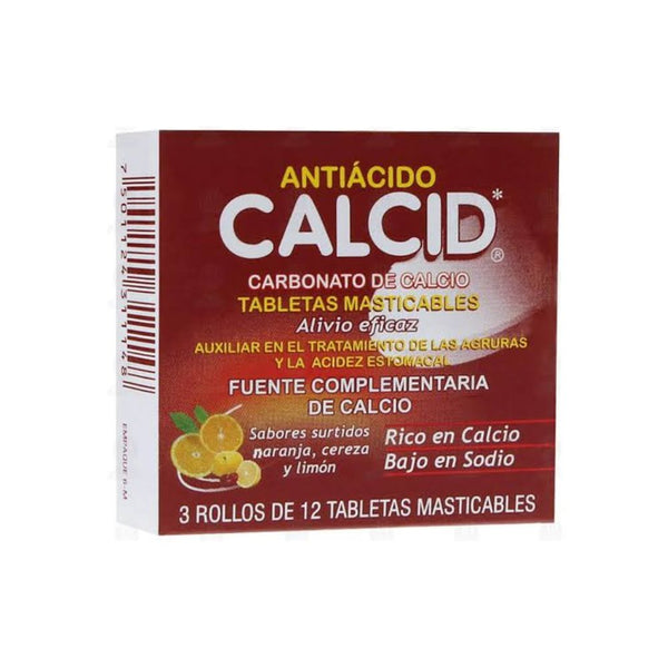 Calcid sabores 12 rollos 12 tabletas