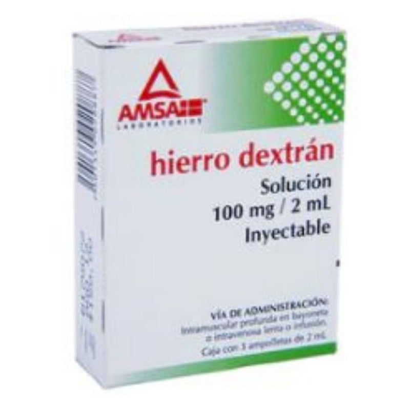 Hierro dextran 100mg/2ml 3 ampolletas