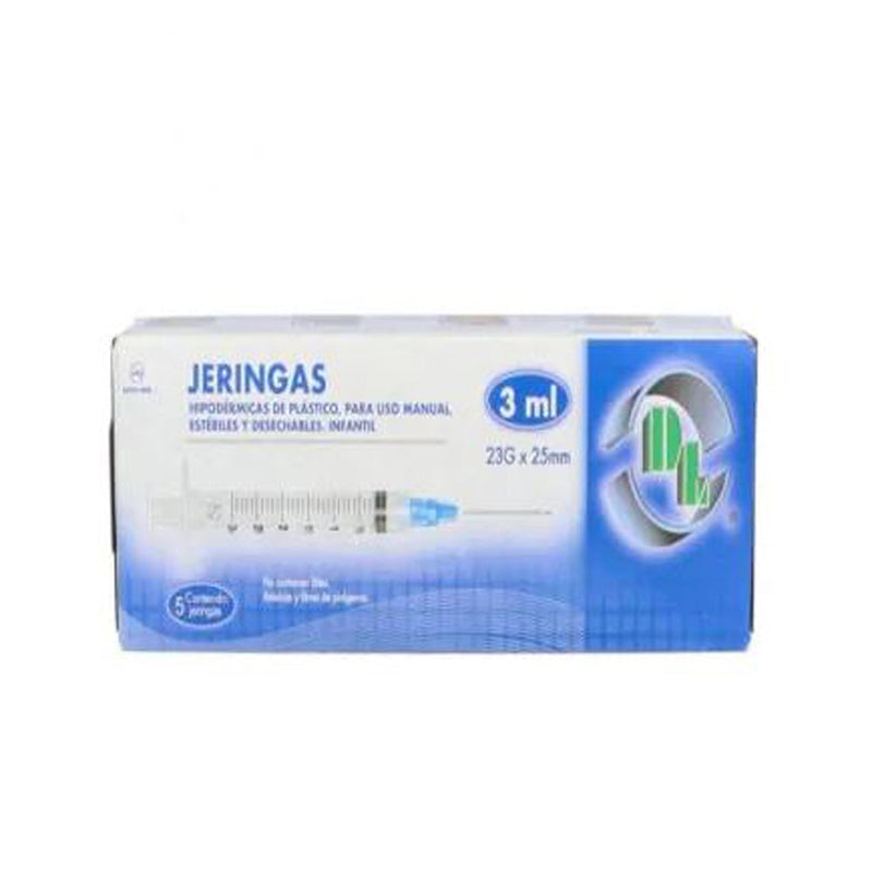 Jeringa 3ml 23x25 con 5