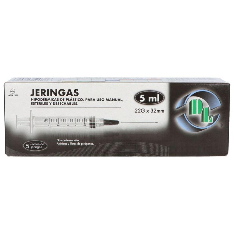 Jeringa 5ml 22x32 con 5