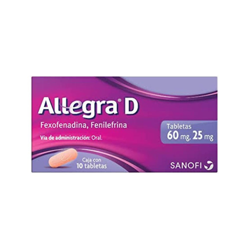 Allegra d 10 tabletas 60mg fexofenadina