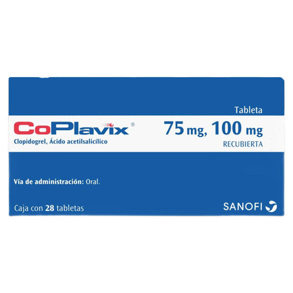 Coavix 28 tabletas 75mg/100mg clopidogrel