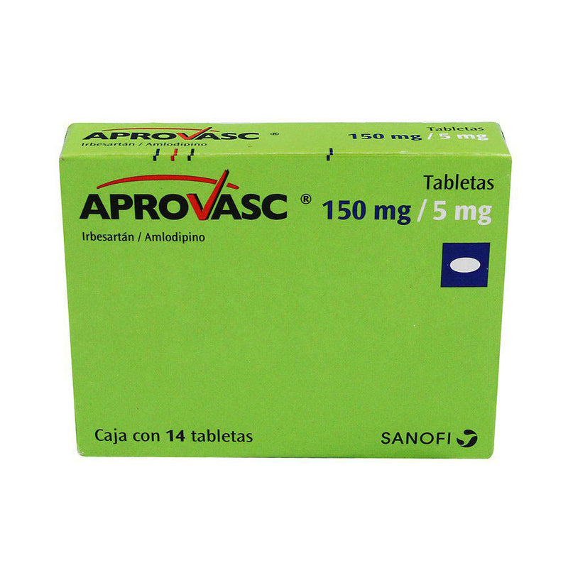 Aprovasc 14 tabletas 150/5mg ibersartan / amlodipino