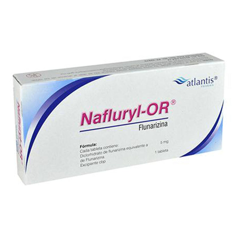 Flunarizina 5 mg. tabletas con 20 (nafluryl or)