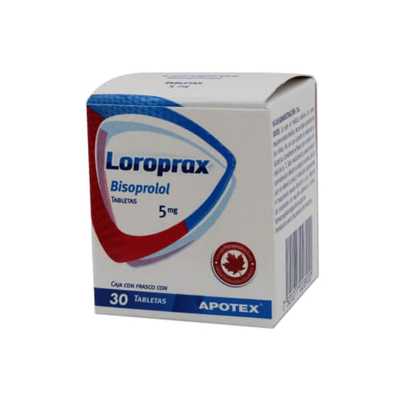 Bisoprolol 5mg tabletas con 30 (loroprax)