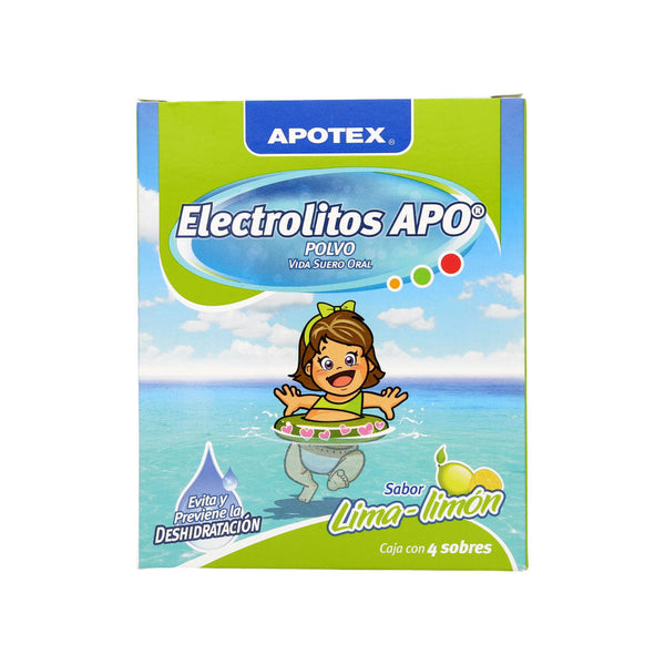 Electrolitos orales 28.3 g. lima limon sobres con 4 (electrolitro apo)