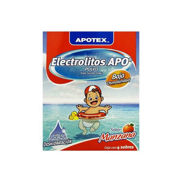 Electrolitos orales 28.3 g. manzana sobres con 4 (electrolitro apo)