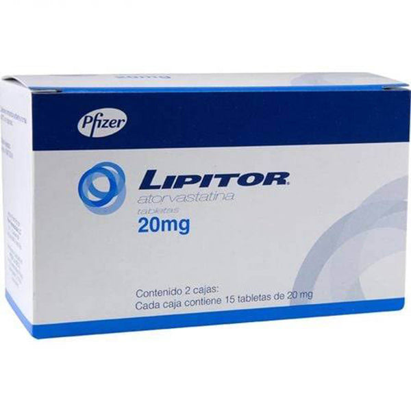 Lipitor 15 tabletas 20mg 1+1 atorvastatina