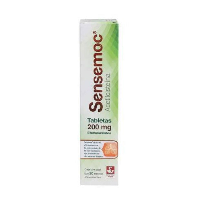 Sensemoc 20 tabletas efervescentes 200 mg acetilcisteina