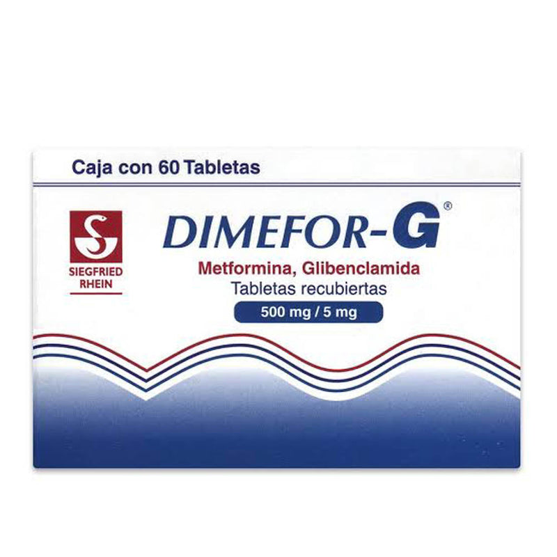 Dimefor g 60 tabletas 500/5.0mg