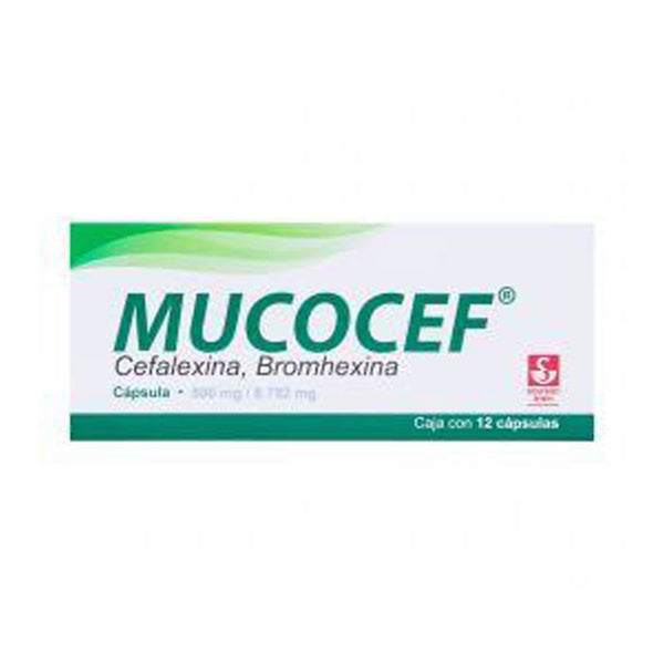 MUCOCEF C/12 CAPS 500 MG *A CEFALEXINA / BROMHEXINA / ZAPRINA