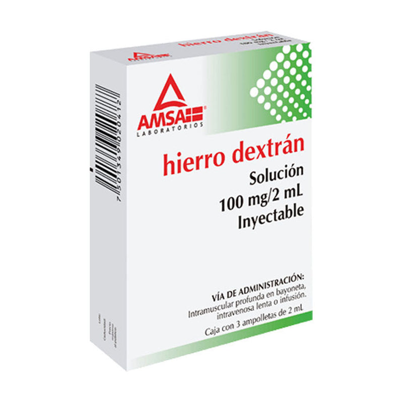 HIERRO DEXTRAN INY 100MG/2ML AMP C/3 (AMSA)