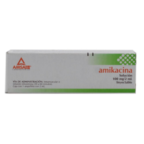 Amikacina inyectableseccion 100 mg ampolletas con 1(amsa)